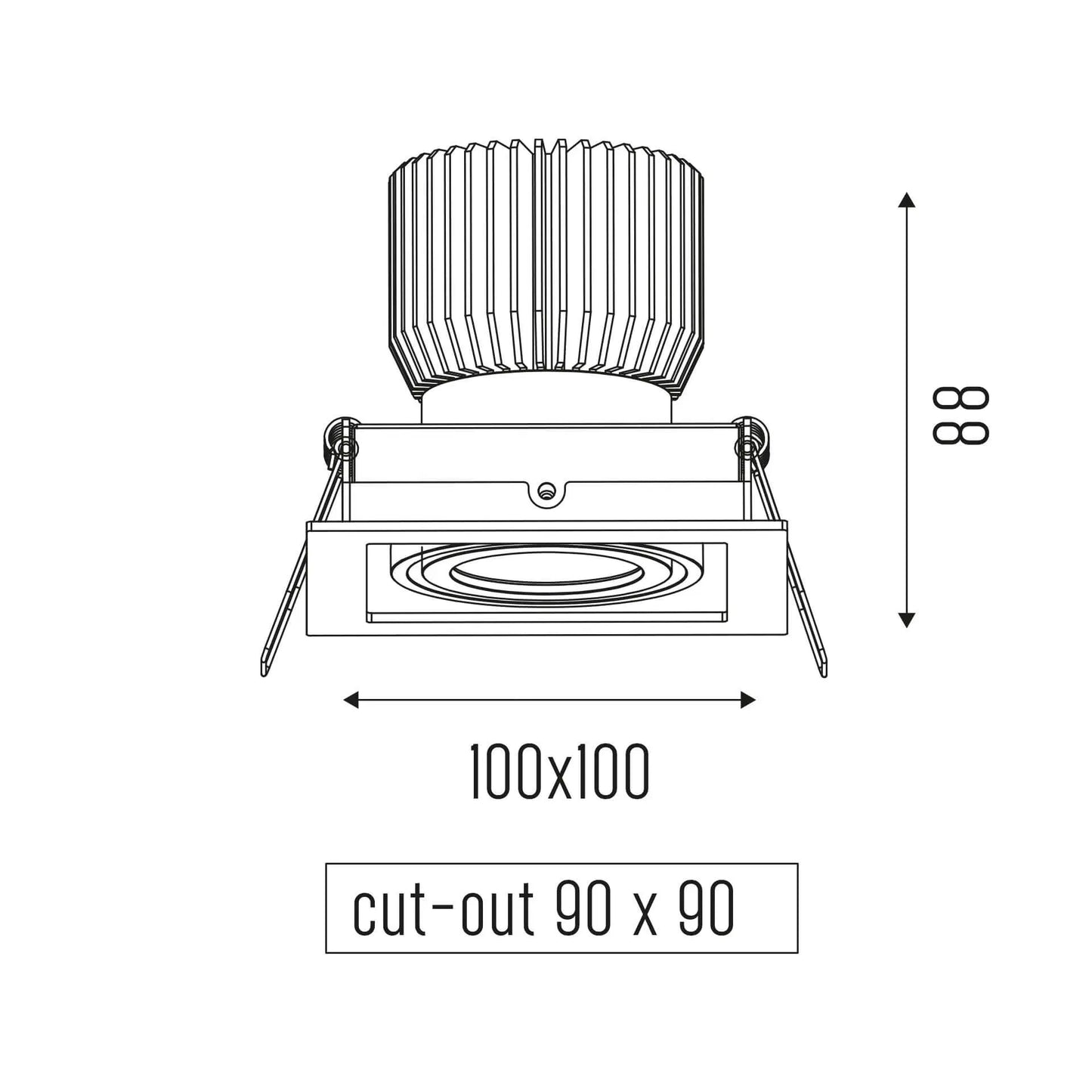 Inbouwspot CARDAN XS ONE 14W - zwart