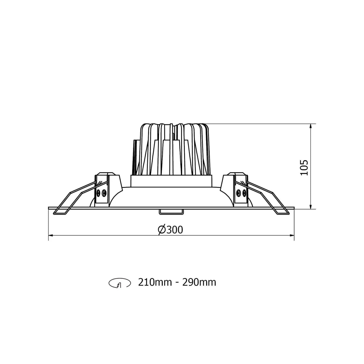 Recessed spotlight DONAR L HE - grey