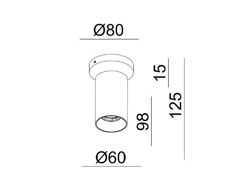 Surface-mounted spotlight HELIOS single GU10 - black - round