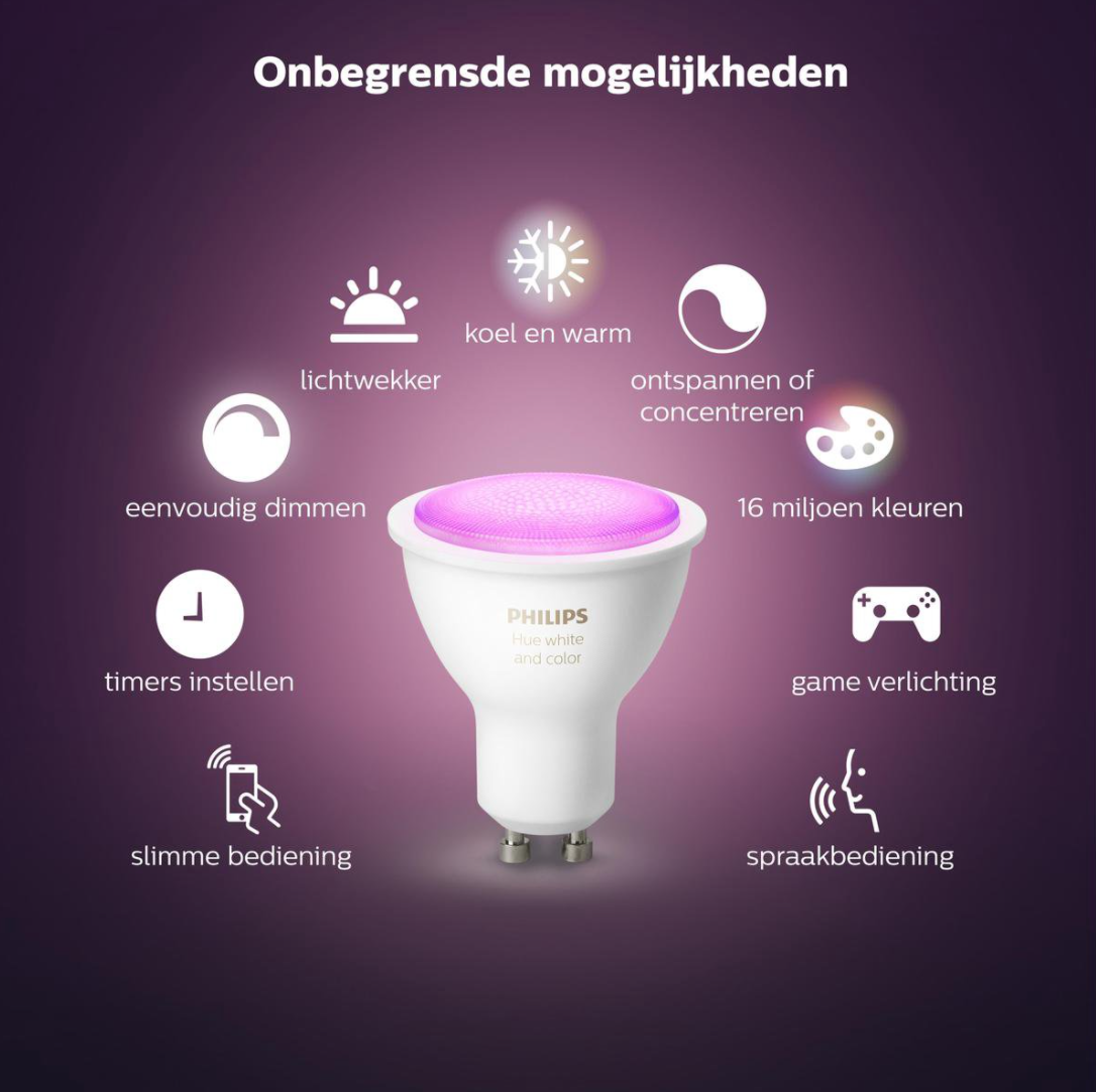 Philips HUE White and Color GU10 LED Lamp