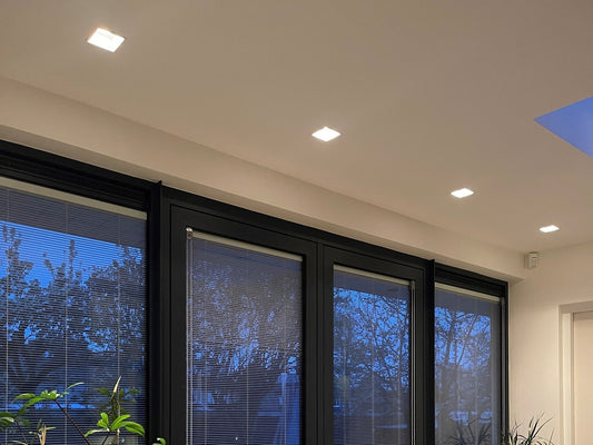 woonkamerplafond met GU10 inbouwspots