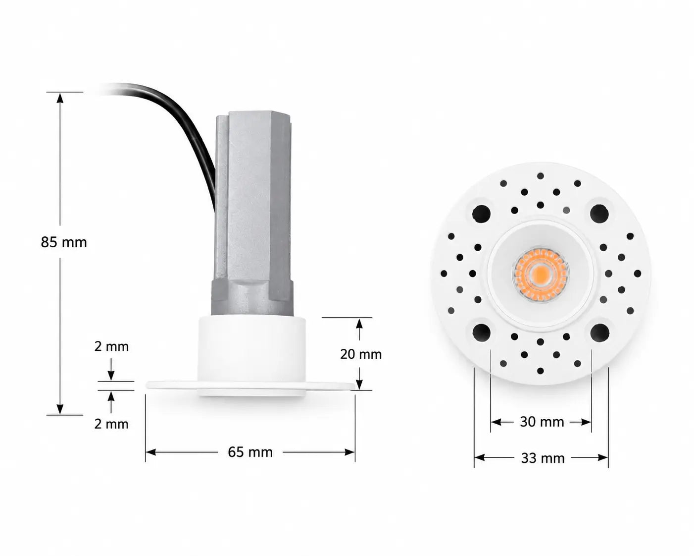 Minavo Wit | premium mini Inbouwspot Ø32mm | LED 8W | Trimless