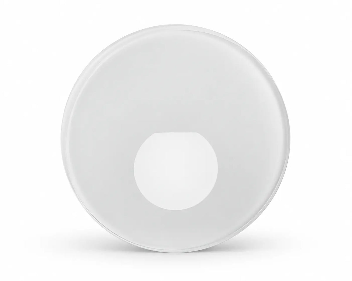 Rond wit glaskapje voor Alwaid Pro trapverlichting, vooraanzicht