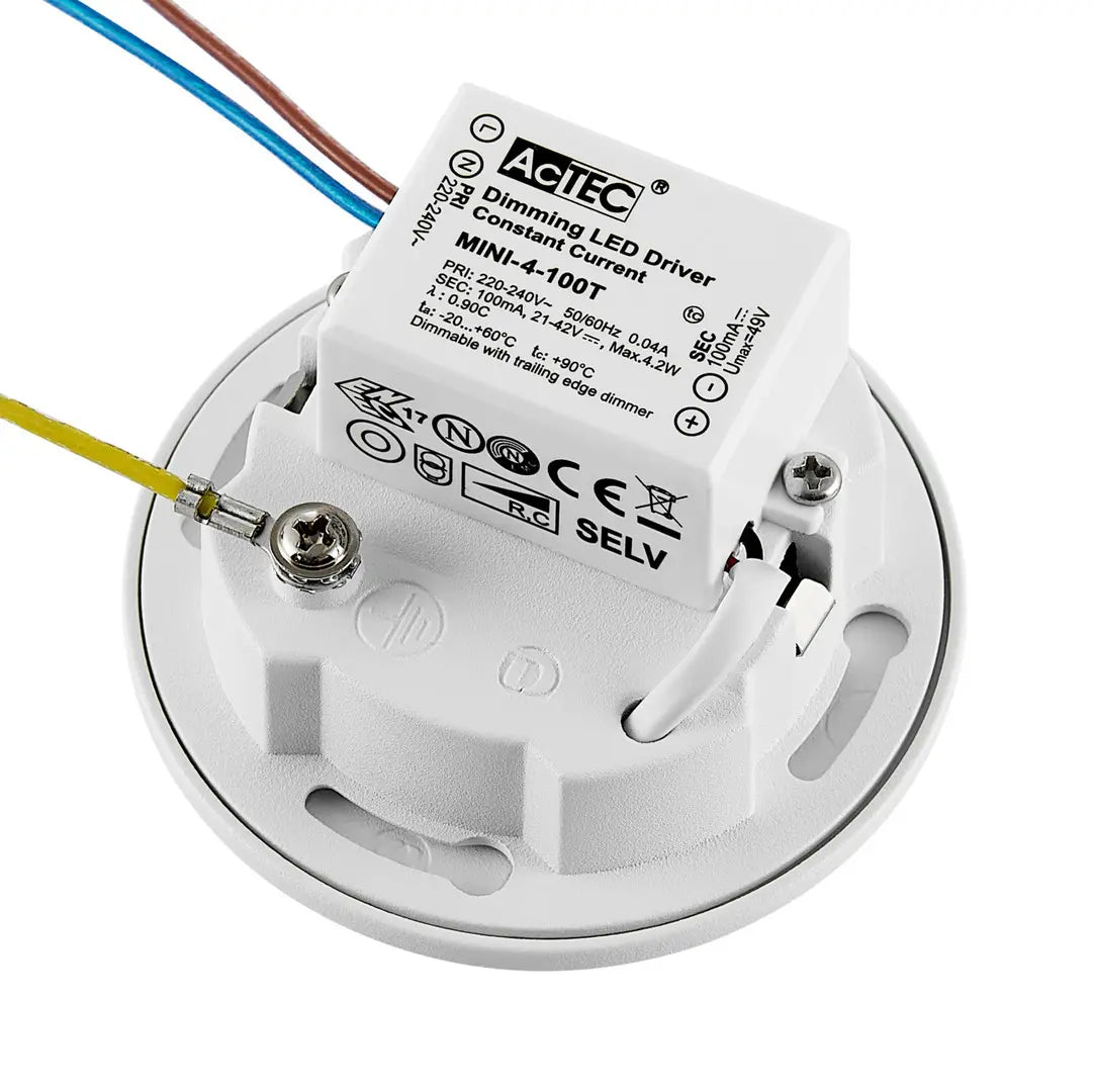 Rond wit Alwaid Pro kapje met de optionele LED inbouwmodule