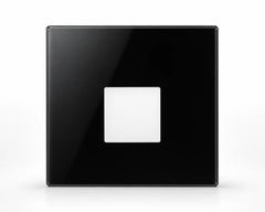Vierkant zwart glaskapje voor Alwaid Pro trapverlichting, vooraanzicht