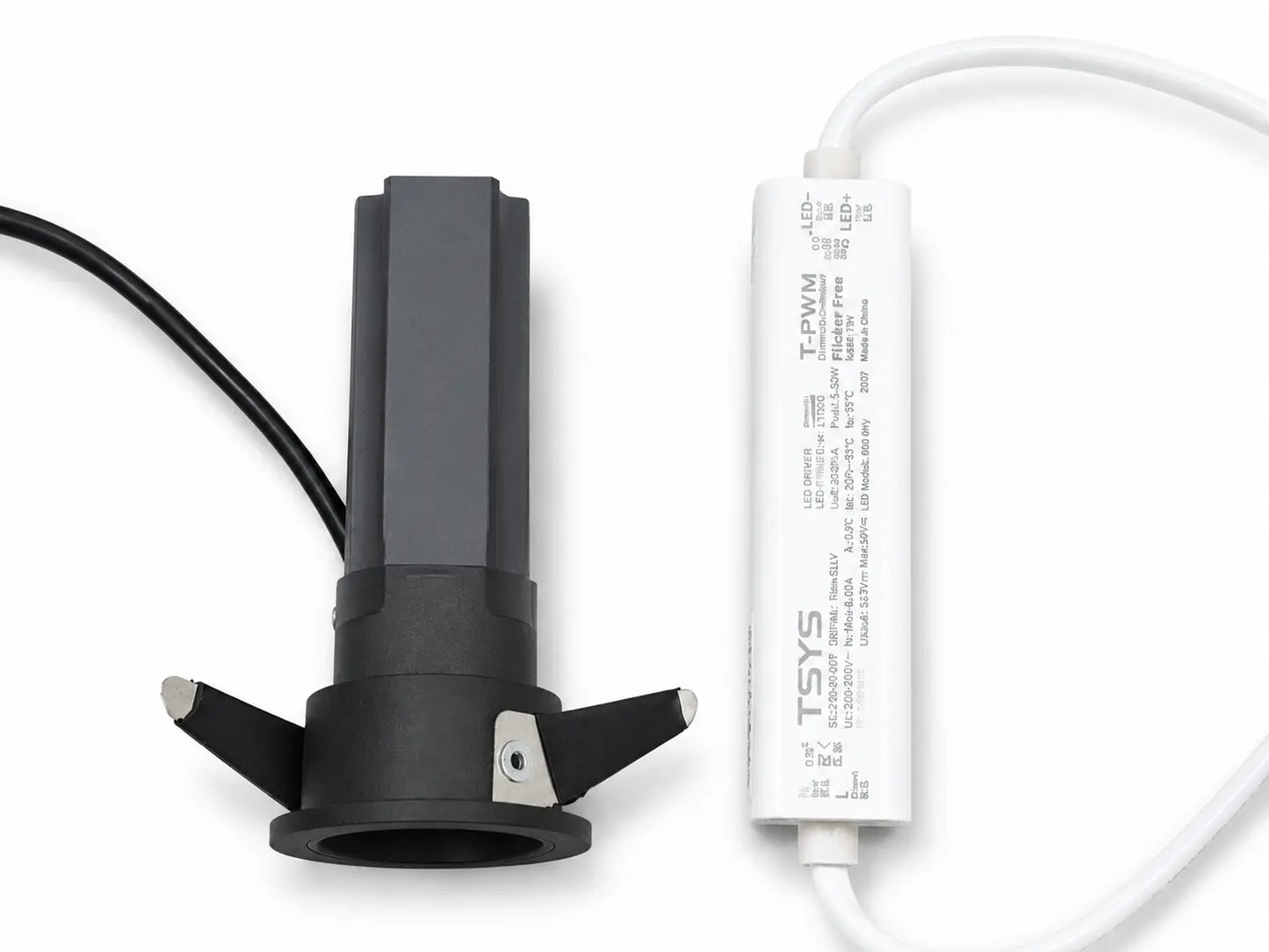 Minavo Zwart mini inbouwspot Ø39mm, compacte LED-driver die door het boorgat past