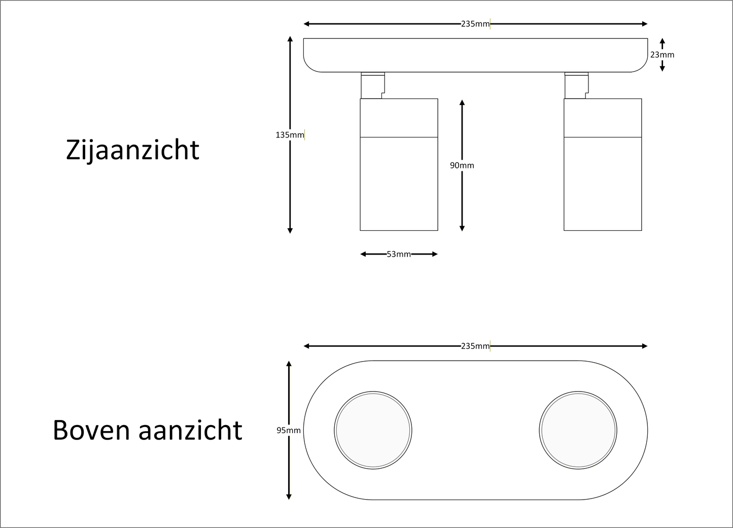 opbouwspot COMPACT DUO | GU10 | zwart