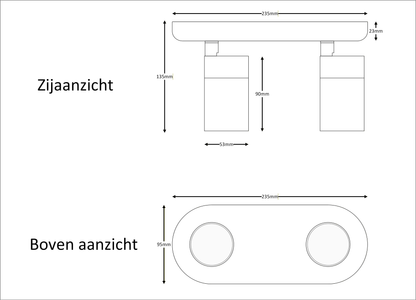 opbouwspot COMPACT DUO | GU10 | zwart