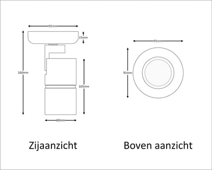 Opbouwspot TUBY SOLO GU10 zwart