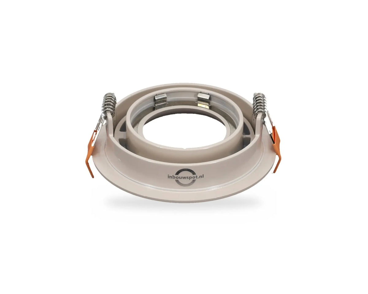 AXIS 80 GU10 inbouwspot beige, achterkant met veren en GU10 houder