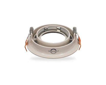 AXIS 80 GU10 inbouwspot beige, achterkant met veren en GU10 houder