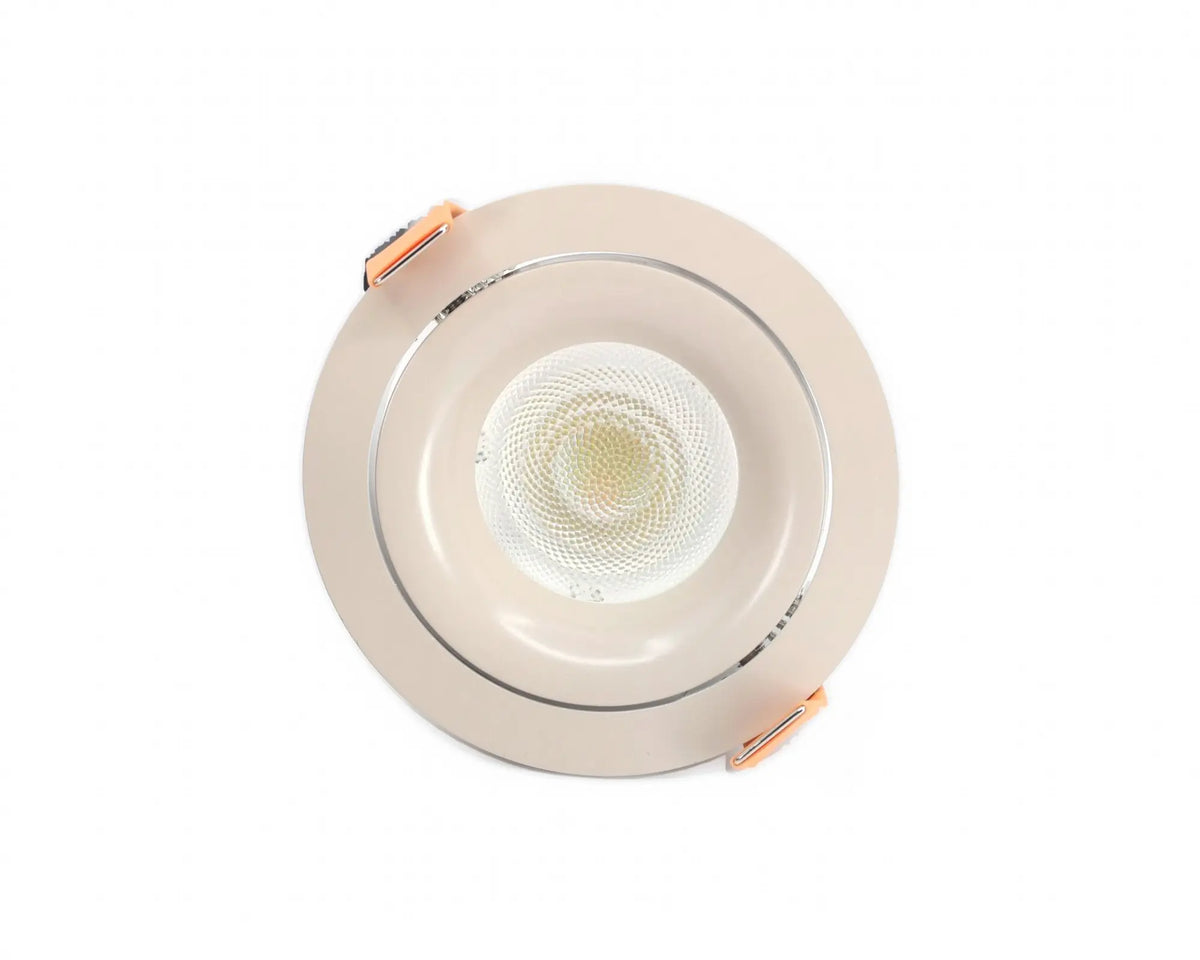 AXIS 80 GU10 inbouwspot beige met GU10 lamp, vooraanzicht