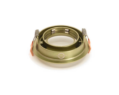 AXIS 80 GU10 inbouwspot messing, achterkant met veren en GU10 houder