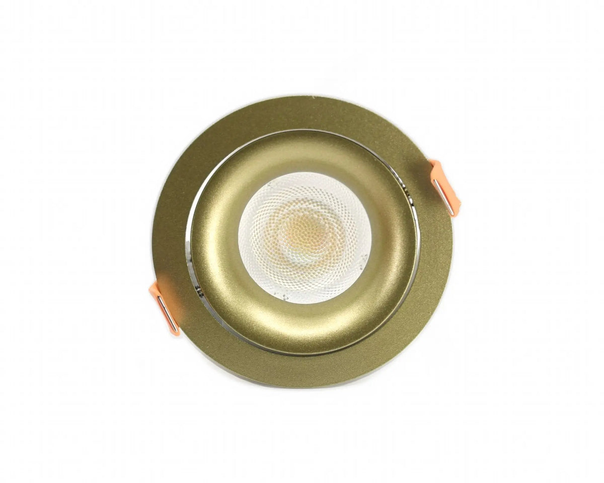 AXIS 80 GU10 inbouwspot messing met GU10 lamp, vooraanzicht