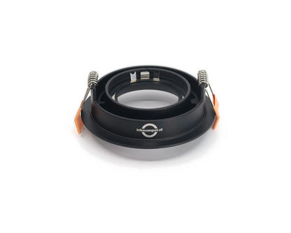 AXIS 80 GU10 inbouwspot zwart, achterkant met veren en GU10 houder