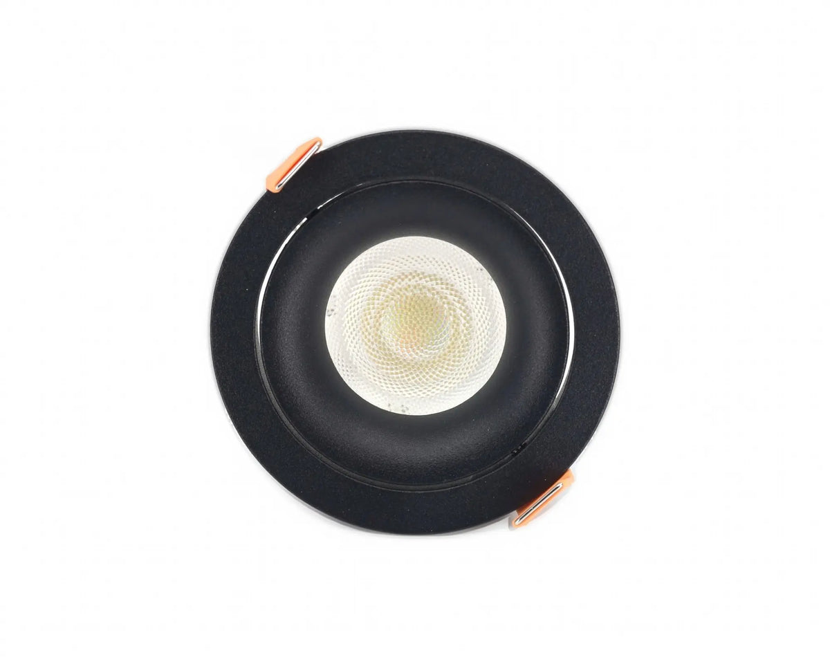 AXIS 80 GU10 inbouwspot zwart met GU10 lamp, vooraanzicht