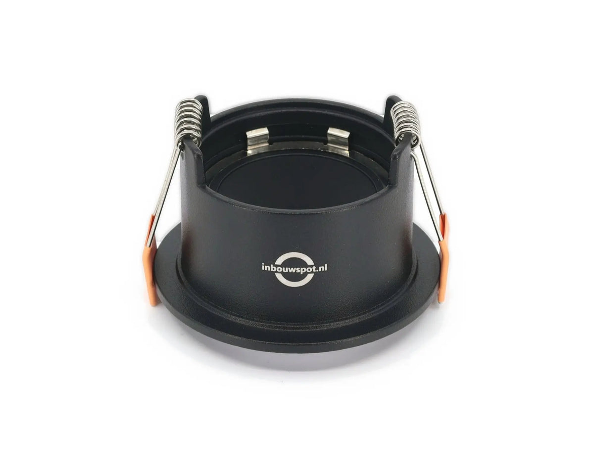DEPTH 65 GU10 inbouwspot zwart, achterkant met veren en GU10 houder