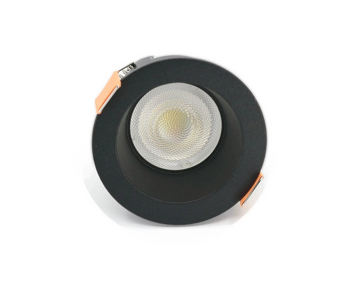 DEPTH 65 GU10 inbouwspot zwart met GU10 lamp, vooraanzicht