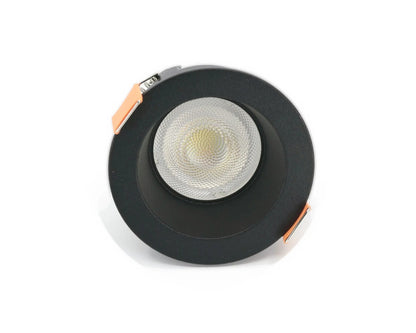 DEPTH 65 GU10 inbouwspot zwart met GU10 lamp, vooraanzicht