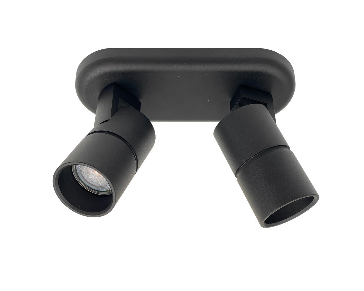 dubbele opbouwspot zwart GU10