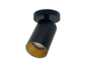 Surface-mounted spotlight HELIOS single GU10 - black - round