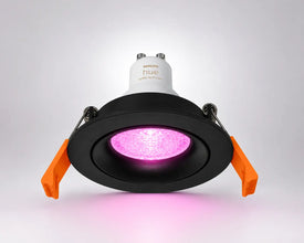 Philips Hue PRIME 70 inbouwspot zwart met White and Color GU10 lamp