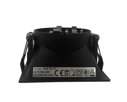 inbouwspot SQUARE GU10 zwart